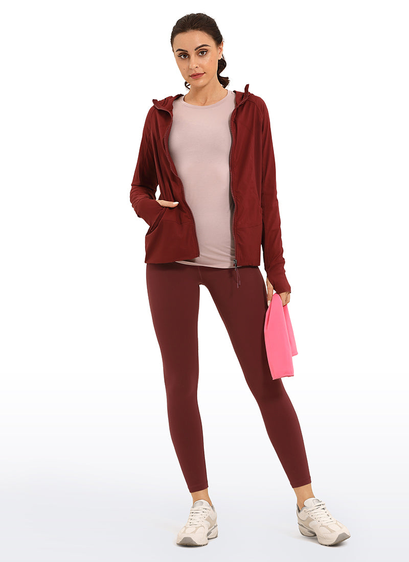 CRZ YOGA Dame Yoga Lounge Høj Talje Butterluxe Løbetights med Lommer 64 cm Noctilucence Rød