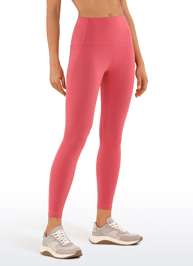 CRZ YOGA Dámske jógové a voľnočasové legíny s vysokým pásom Butterluxe s vreckami 64 cm Rose Powder