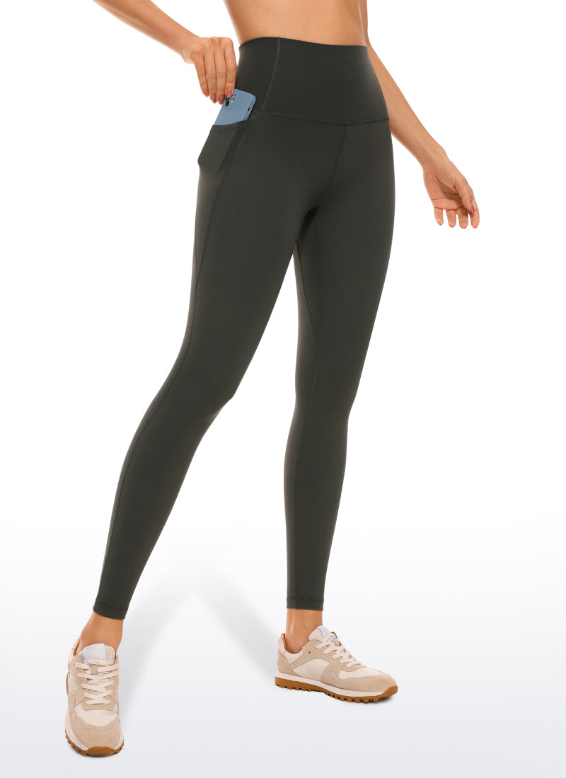 CRZ YOGA Dámske legíny s vysokým pásom, vreckom a dĺžkou 64 cm z kolekcie Butterluxe Yoga Lounge v odtieni Meteorites Black