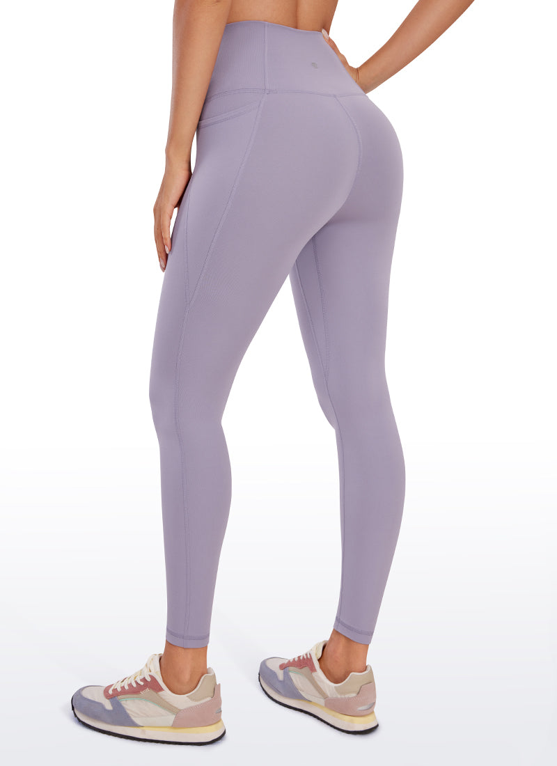 CRZ YOGA Dámske jógové a voľnočasové legíny s vysokým pásom Butterluxe s vreckami 64 cm Lavender Mist