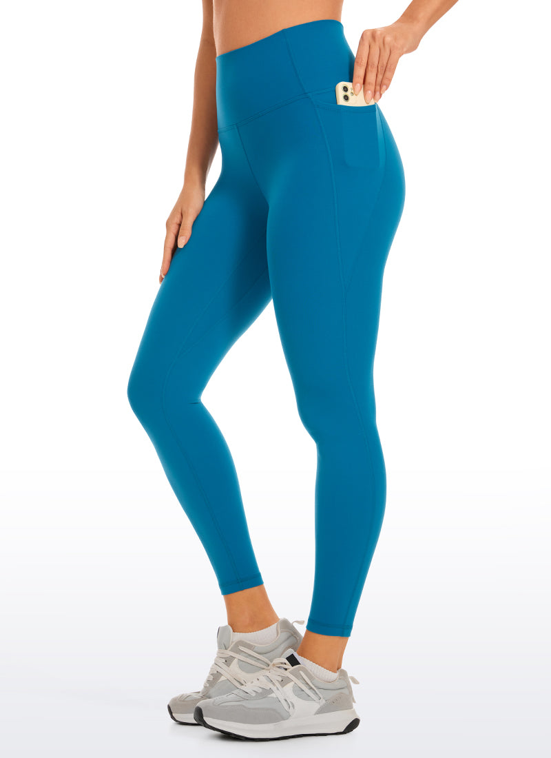 CRZ YOGA Dame Yoga Lounge Høj Talje Butterluxe Løbetights med Lommer 64 cm Supersonic Blå