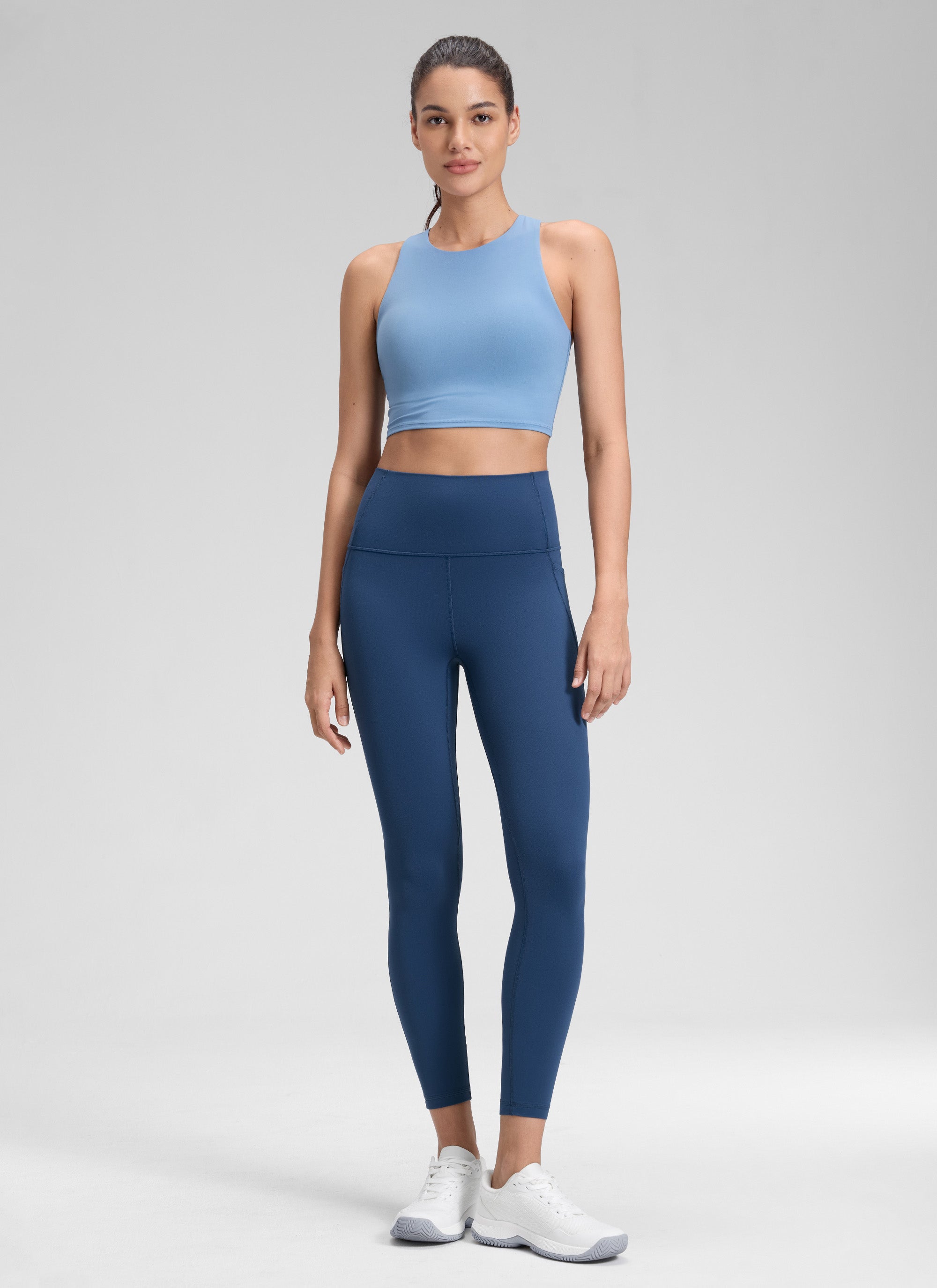 CRZ YOGA Women's Yoga Lounge High Rise Butterluxe Pocket Leggings 25'' French Navy