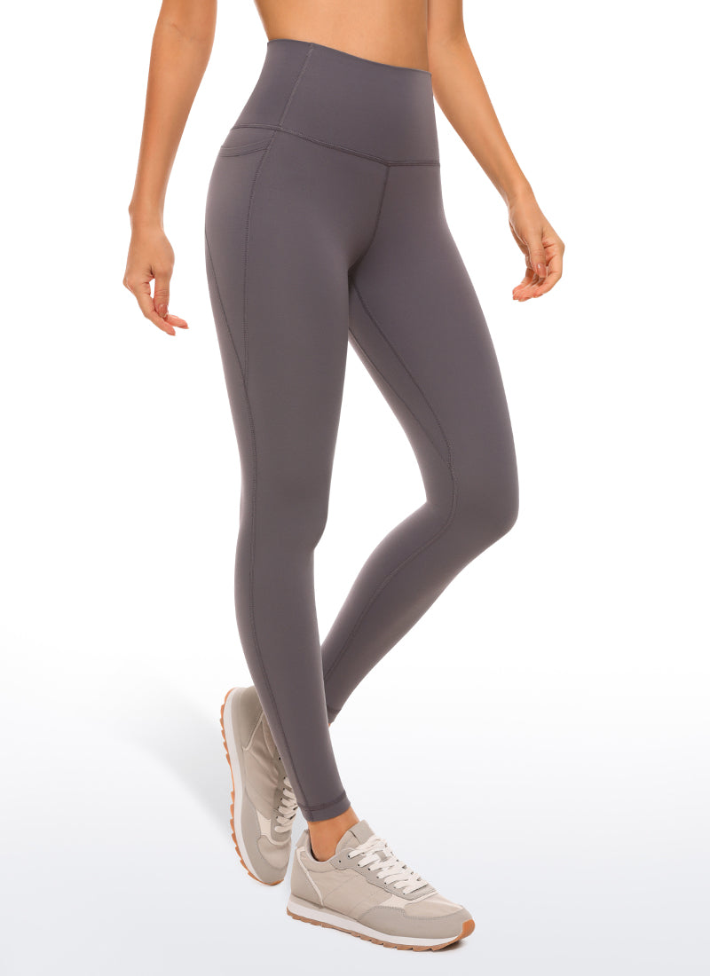 CRZ YOGA Dámske jógové a voľnočasové legíny s vysokým pásom Butterluxe s vreckami 64 cm Tornado