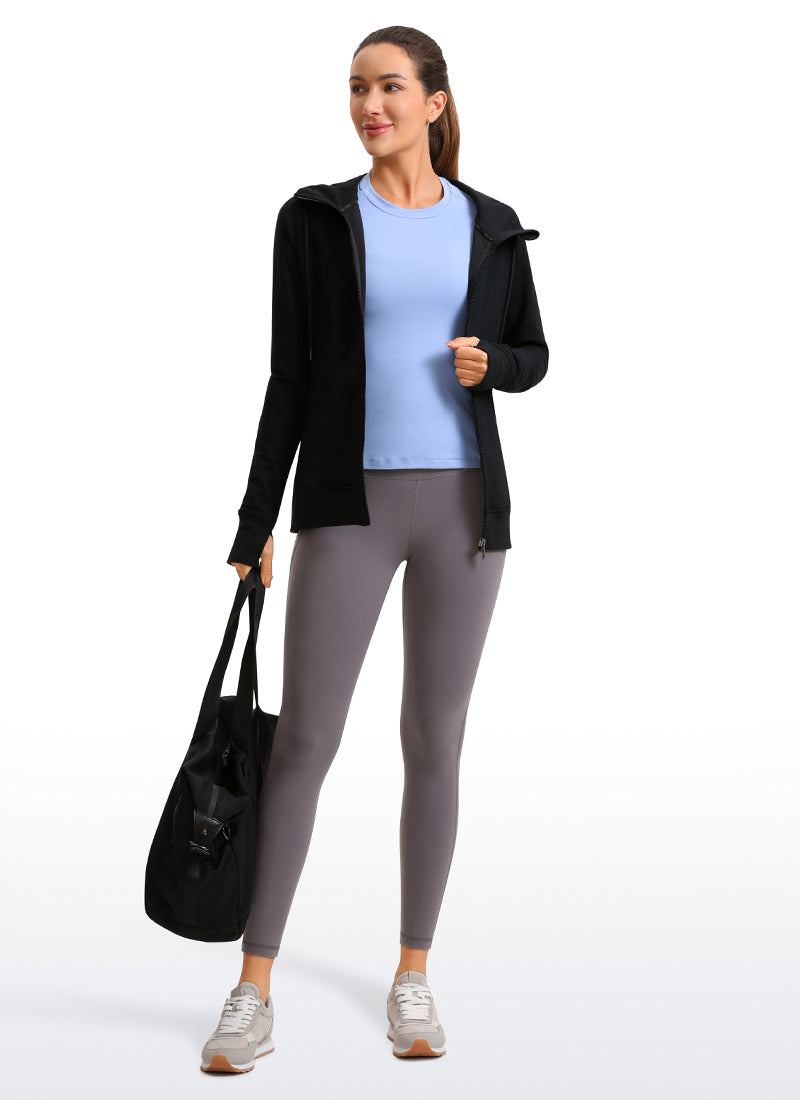 CRZ YOGA Dámske jógové a voľnočasové legíny s vysokým pásom Butterluxe s vreckami 64 cm Tornado