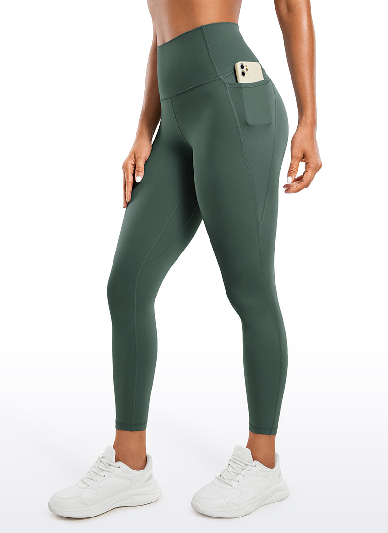 CRZ YOGA Damen-Yoga-Leggings im Lounge-Stil mit hoher Taille und „ Butterluxe “-Taschen, 25 Zoll, Dunkelwaldgrün