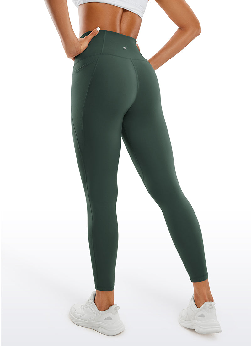 CRZ YOGA Damen-Yoga-Leggings im Lounge-Stil mit hoher Taille und „ Butterluxe “-Taschen, 25 Zoll, Dunkelwaldgrün