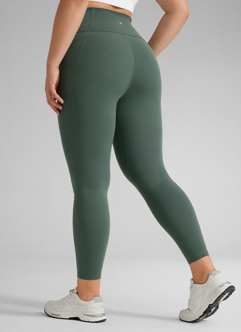 CRZ YOGA Damen-Yoga-Leggings im Lounge-Stil mit hoher Taille und „ Butterluxe “-Taschen, 25 Zoll, Dunkelwaldgrün