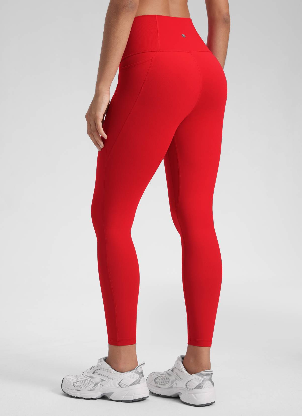 CRZ YOGA Damen-Yoga-Leggings mit hoher Taille, „ Butterluxe “-Taschen, 25 Zoll, Red Chili