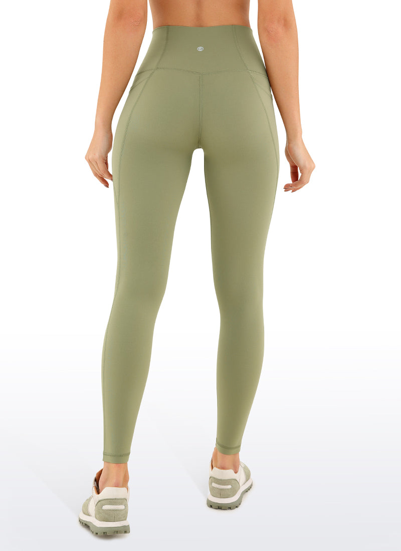 CRZ YOGA Dame Yoga Lounge Høj Talje Butterluxe Løbetights med Lommer 64 cm Mosgrøn