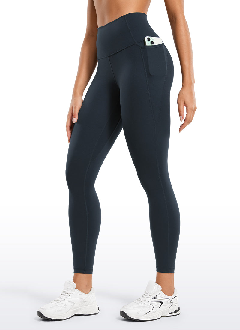 CRZ YOGA Damen-Yoga-Leggings im Lounge-Stil mit hoher Taille, „ Butterluxe “-Taschen, 25 Zoll, True Navy