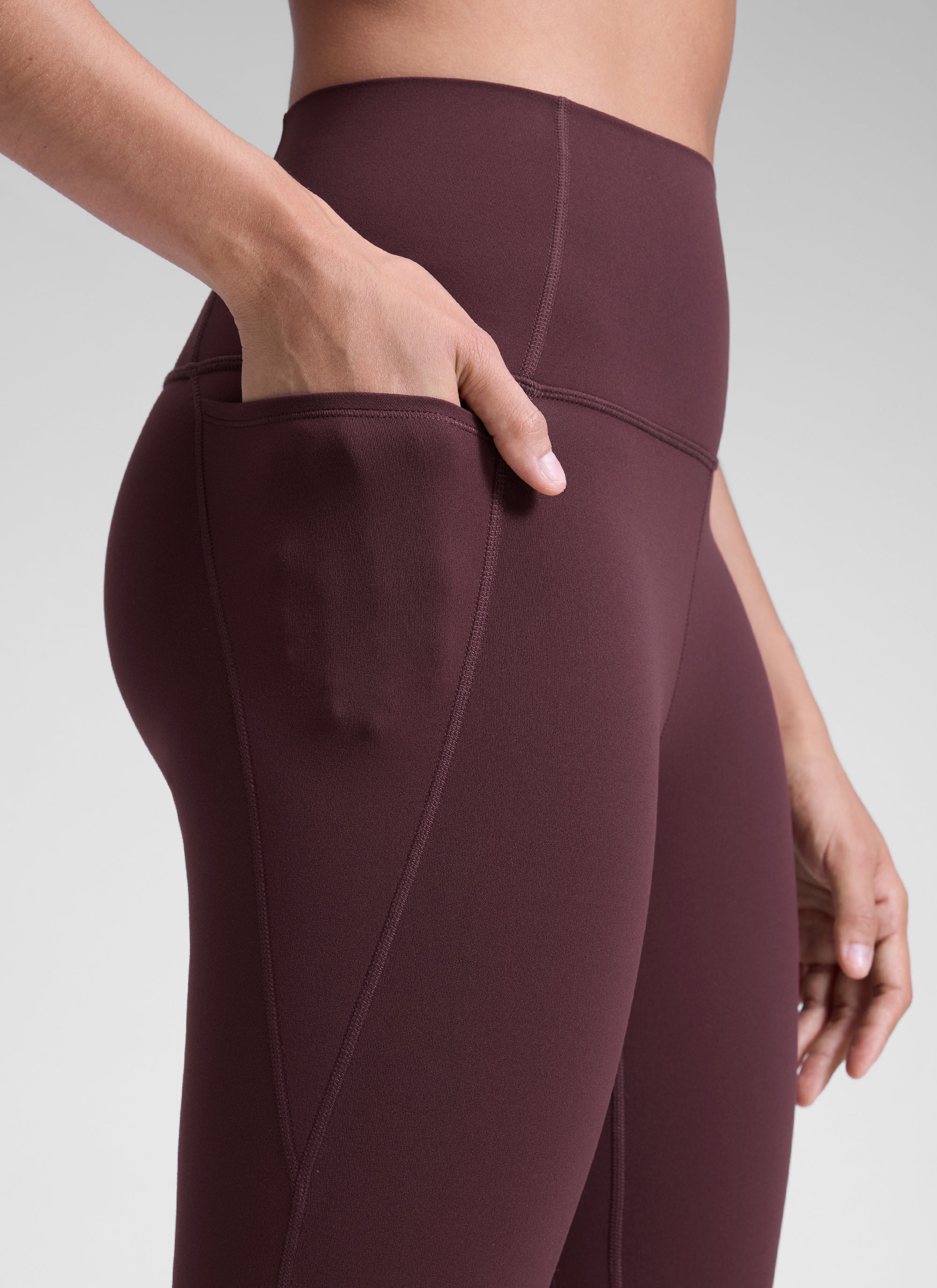 CRZ YOGA Damen-Yoga-Leggings „Lounge High Rise“ mit Butterluxe -Taschen, 25 Zoll, Farbe: Ripe Plum