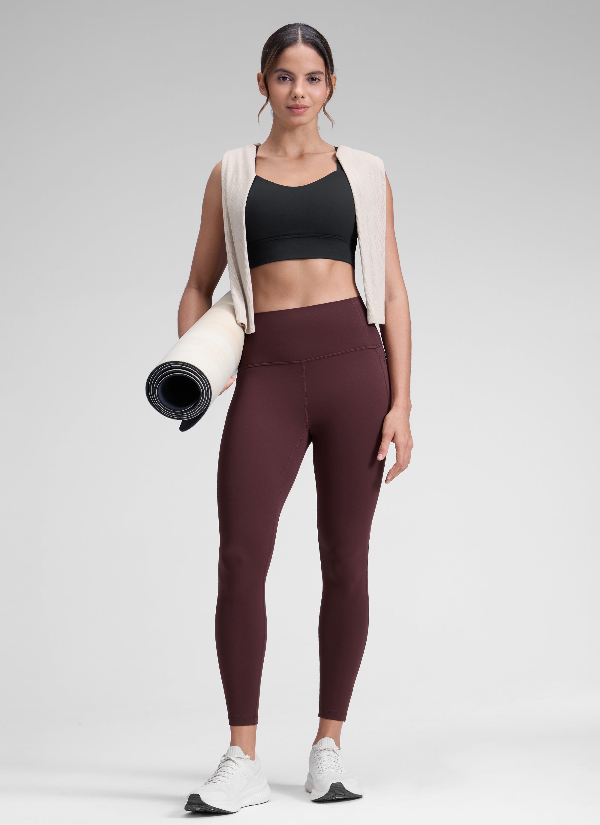 CRZ YOGA Damen-Yoga-Leggings „Lounge High Rise“ mit Butterluxe -Taschen, 25 Zoll, Farbe: Ripe Plum