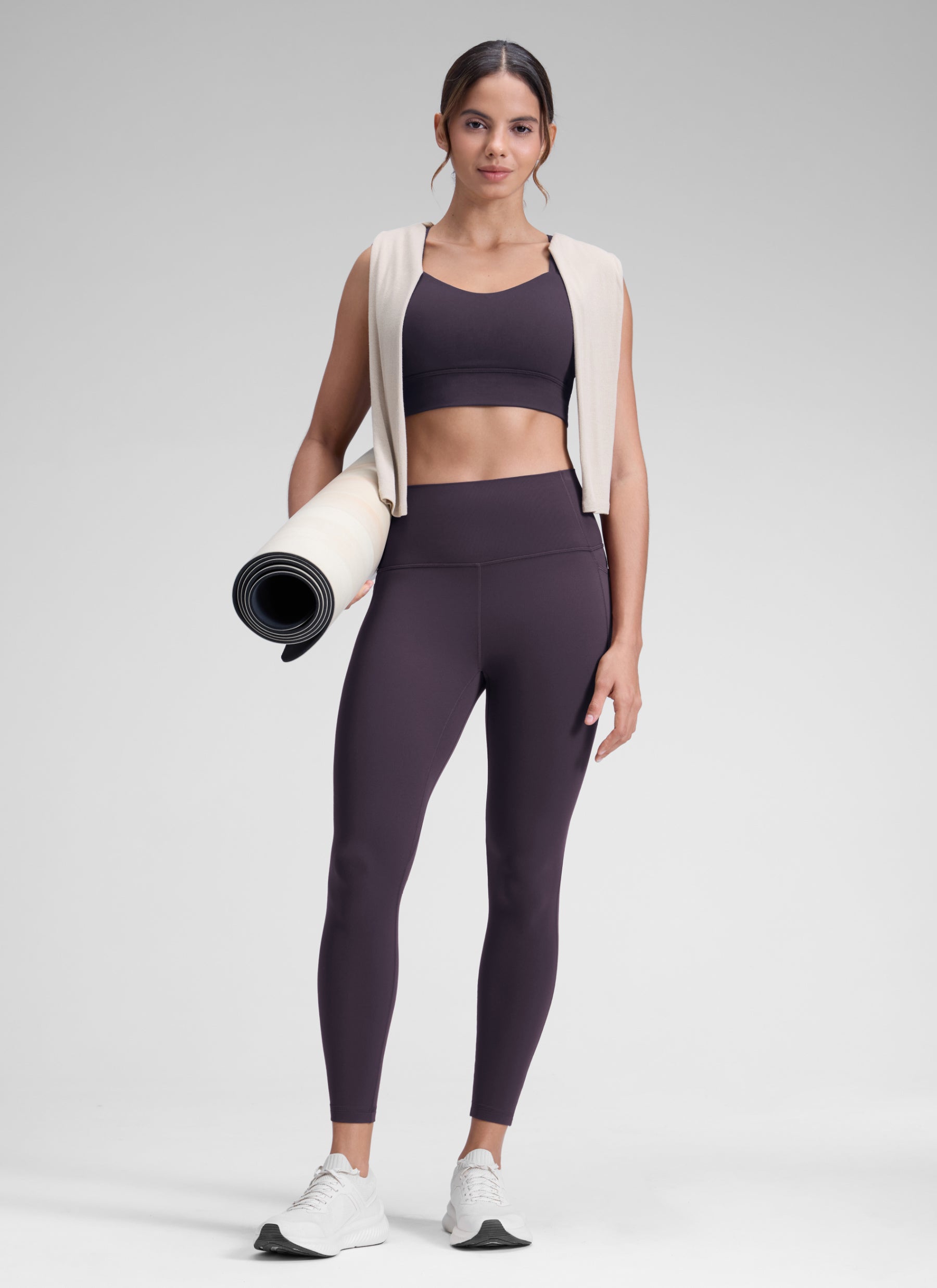 CRZ YOGA Damen-Yoga-Leggings im Lounge-Stil mit hoher Taille, „ Butterluxe “-Taschen, 25'', „Atmosphere Purple“