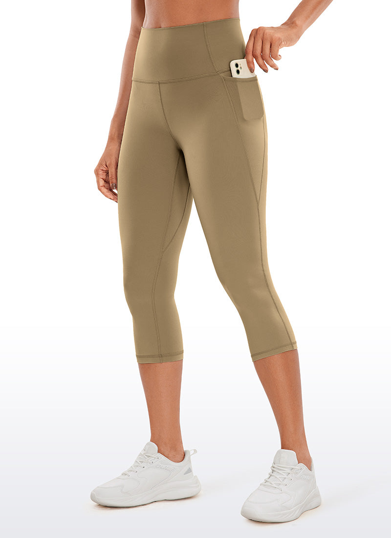 CRZ YOGA Naisten Butterluxe -korkeavyötäröiset capri-leggingsit, joissa taskut, 19'' Soul Brown @model_info:Gigi