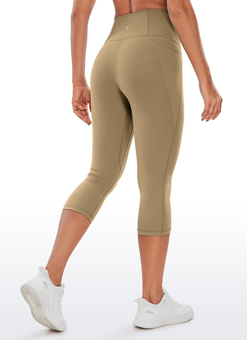 CRZ YOGA Naisten Butterluxe -korkeavyötäröiset capri-leggingsit, joissa taskut, 19'' Soul Brown @model_info:Gigi
