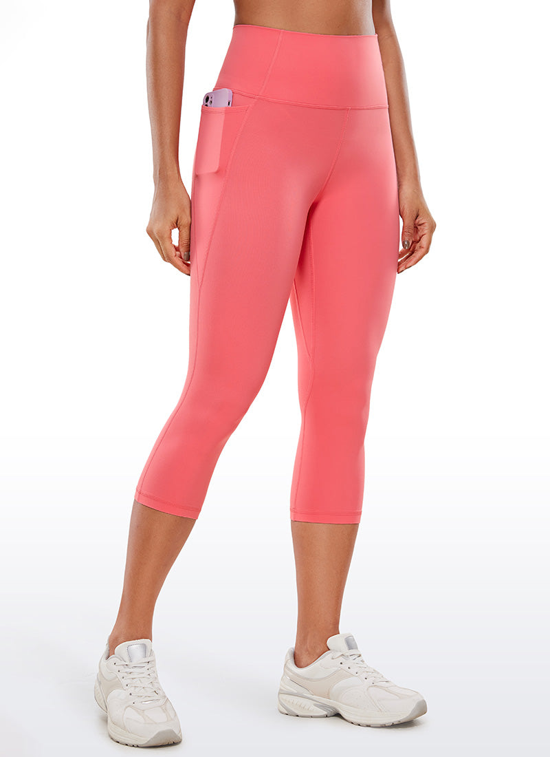 CRZ YOGA Dames Butterluxe High Waist Caprilegging met Zakken 48 cm Frambozensorbet