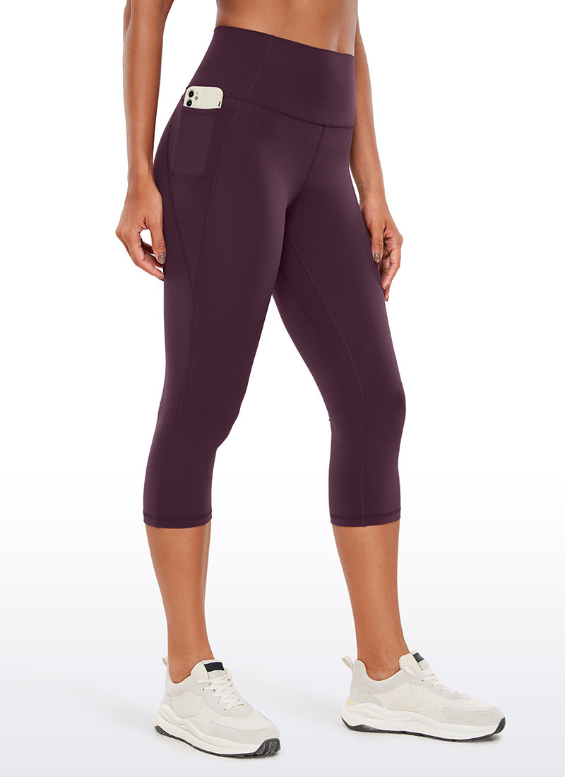 CRZ YOGA Naisten Butterluxe-capri-leggingsit, korkea vyötärö ja taskut, 19'' syvä violetti @model_info:Gigi