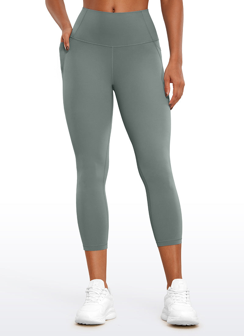 CRZ YOGA Dames Butterluxe High Waist Capri Legging met Zakken 58 cm Grey Sage