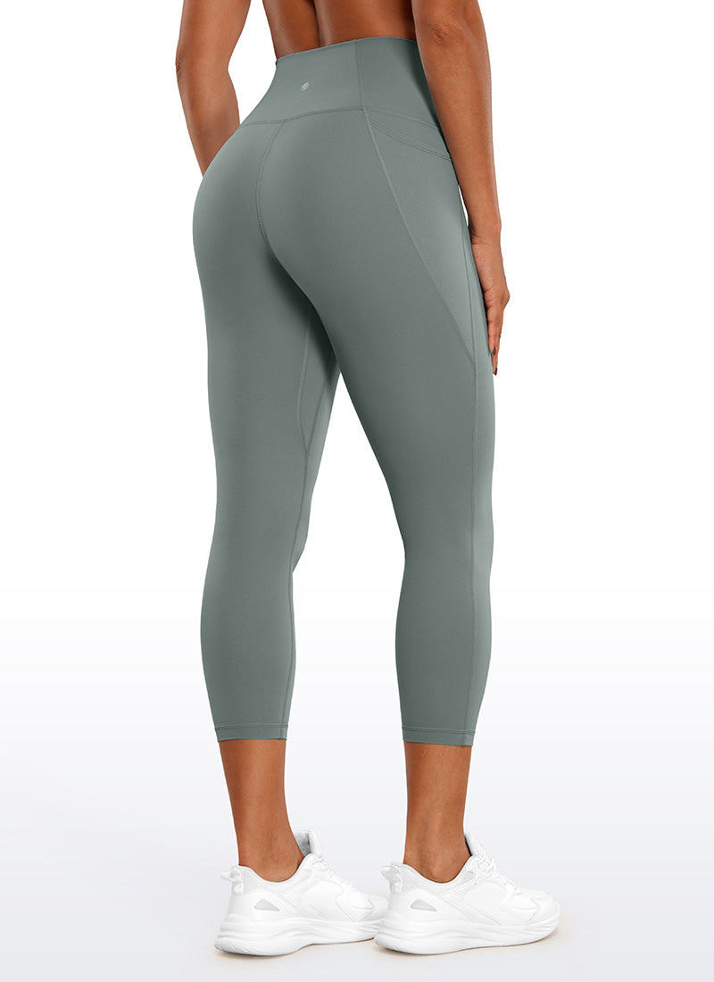 CRZ YOGA Dames Butterluxe High Waist Capri Legging met Zakken 58 cm Grey Sage