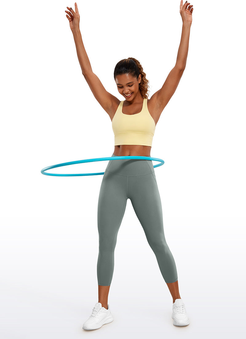 CRZ YOGA Dames Butterluxe High Waist Capri Legging met Zakken 58 cm Grey Sage