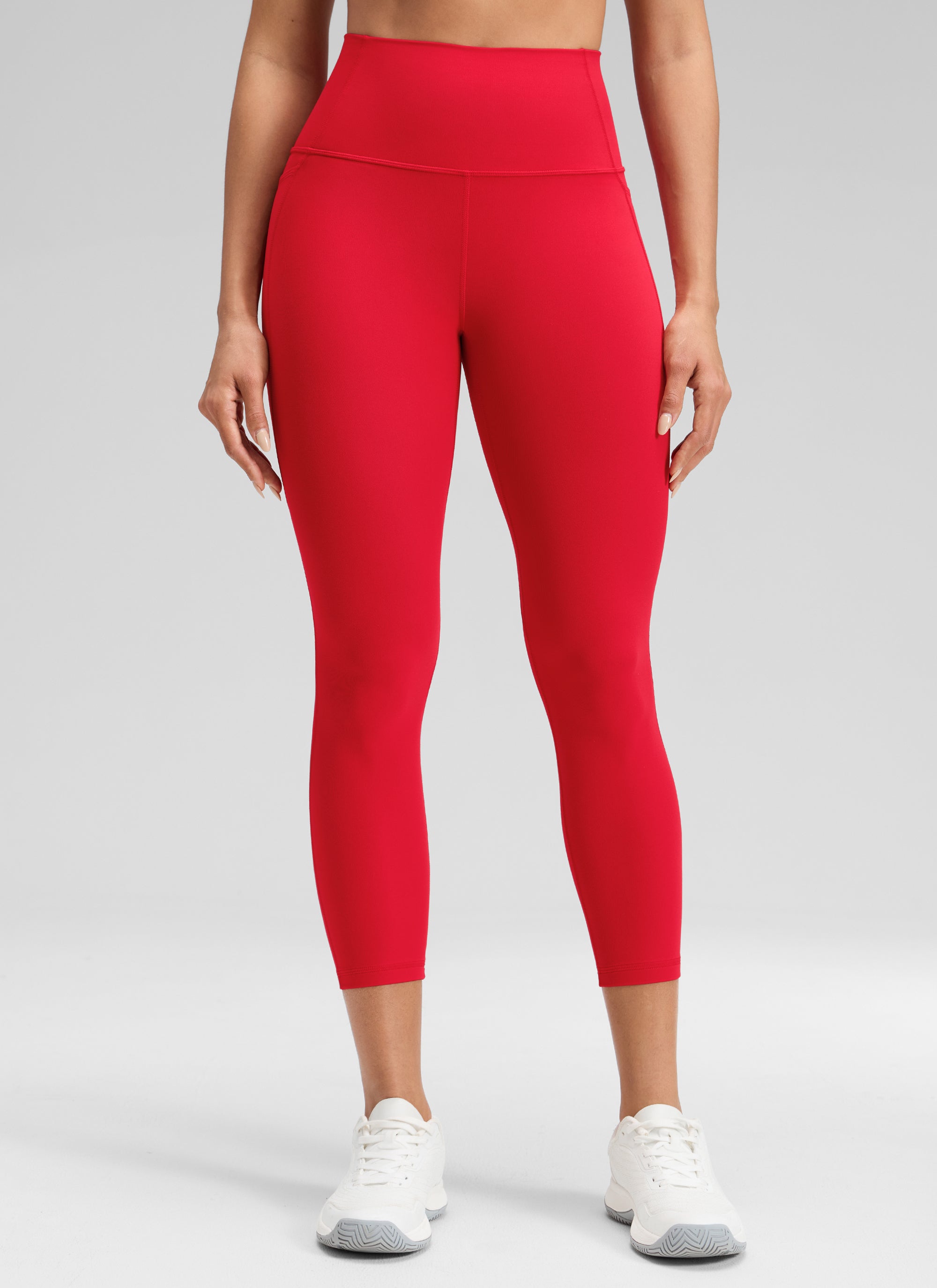 CRZ YOGA Dames Butterluxe High Waist Capri Legging met Zakken 58 cm Aurora Red