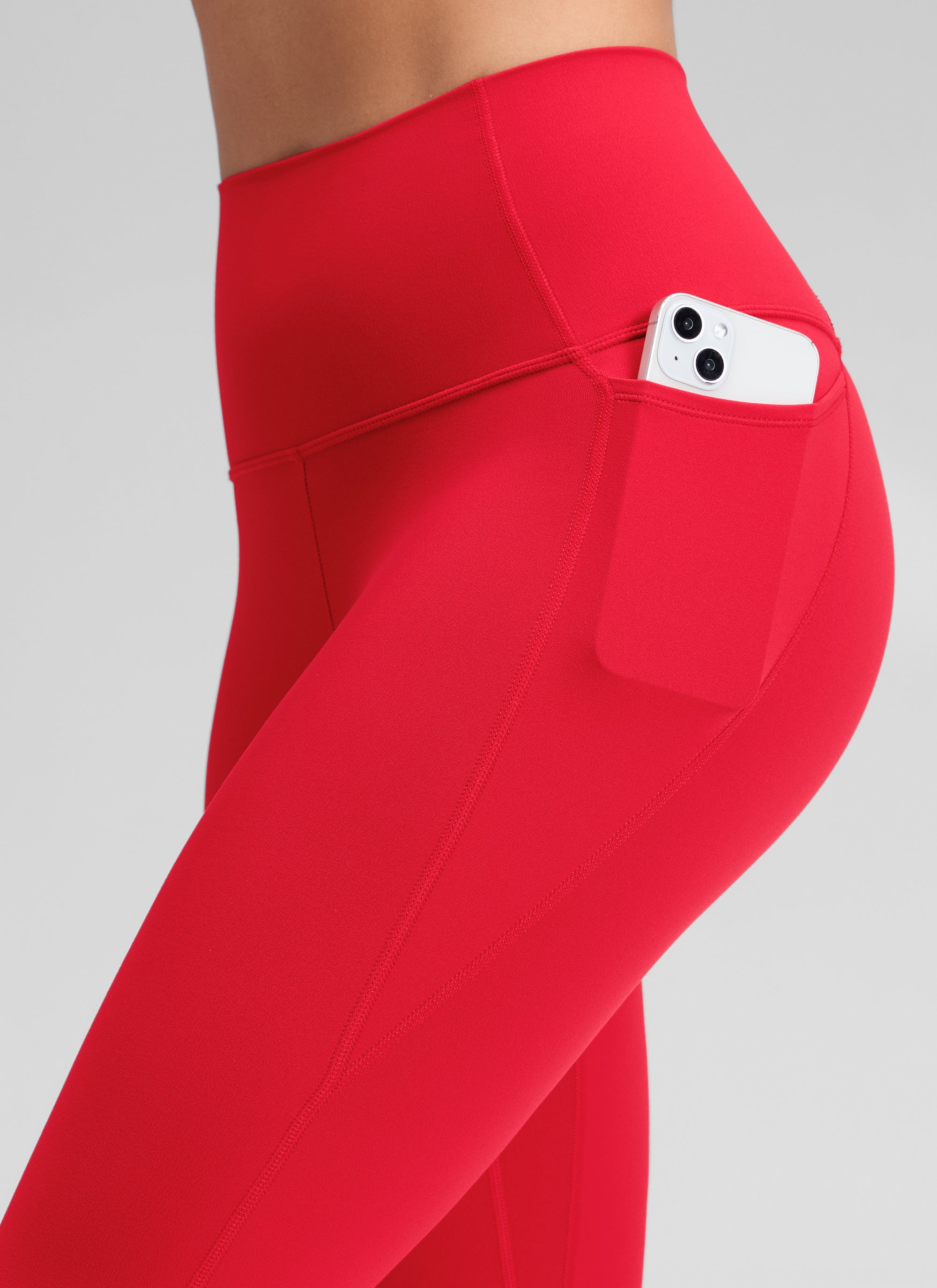 CRZ YOGA Dames Butterluxe High Waist Capri Legging met Zakken 58 cm Aurora Red