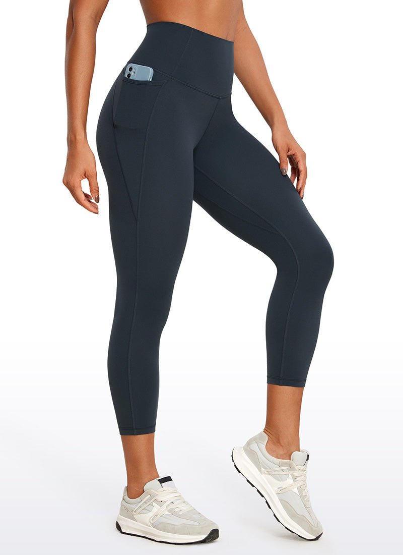 CRZ YOGA Dames Butterluxe High Waist Capri Legging met Zakken 58 cm True Navy