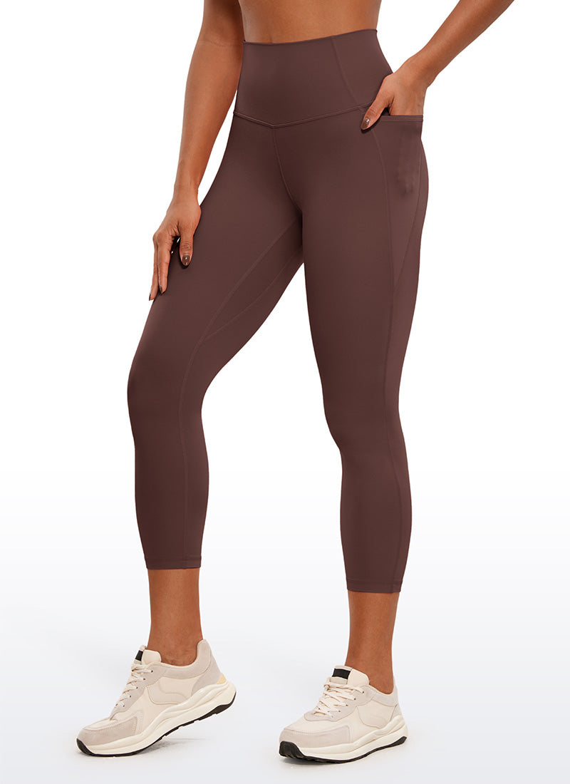 CRZ YOGA Dames Butterluxe High Waist Capri Legging met Zakken 58 cm Taupe