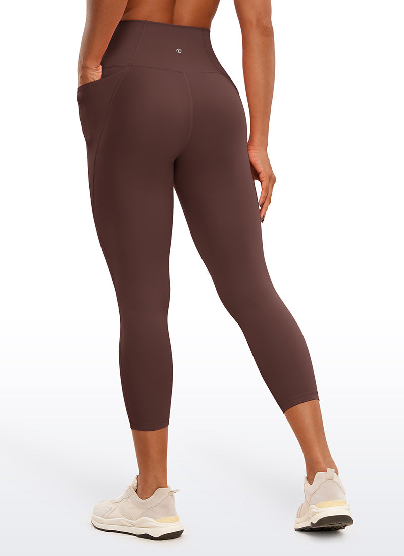 CRZ YOGA Dames Butterluxe High Waist Capri Legging met Zakken 58 cm Taupe