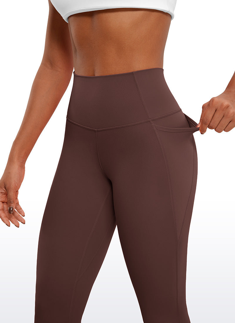 CRZ YOGA Dames Butterluxe High Waist Capri Legging met Zakken 58 cm Taupe