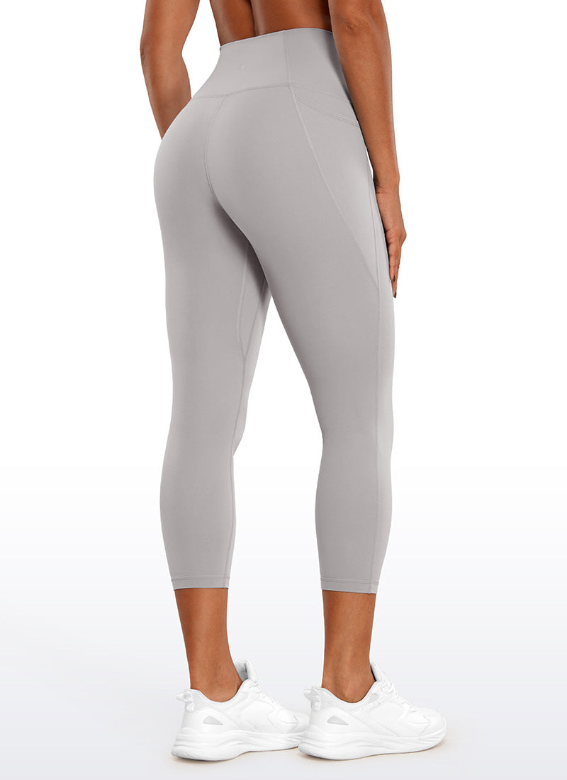 CRZ YOGA Dames Butterluxe High Waist Capri Legging met Zakken 58 cm Gull Gray