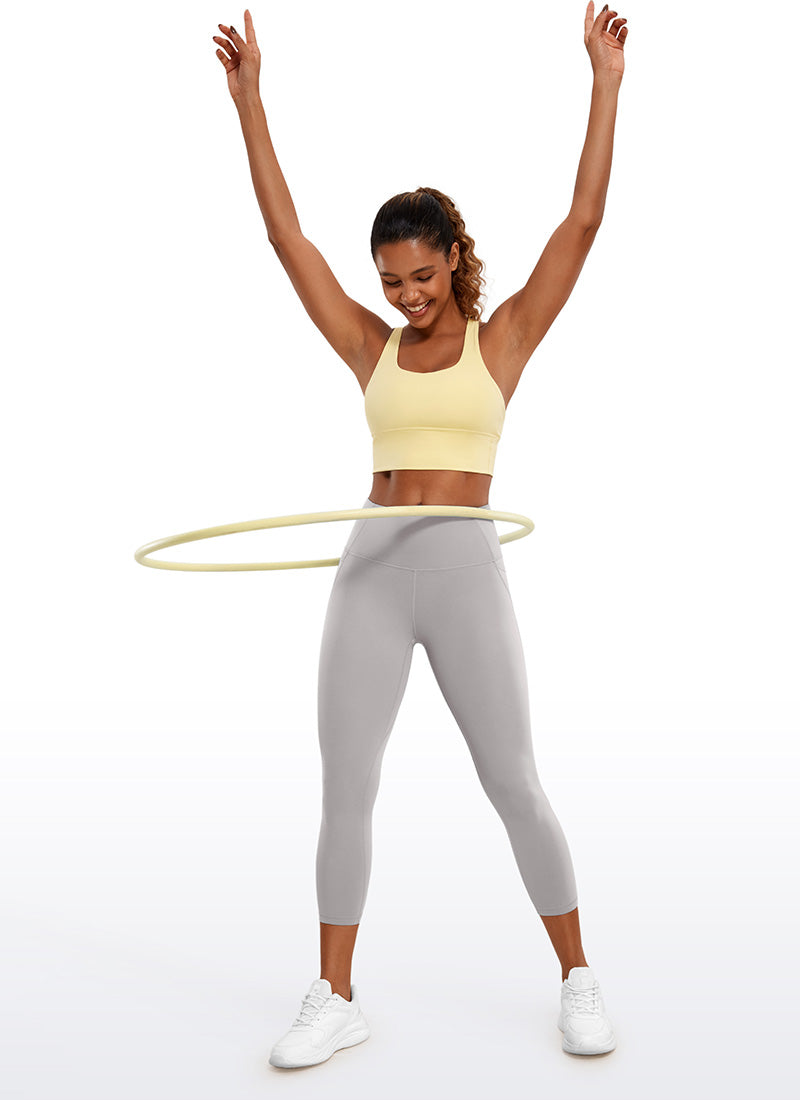 CRZ YOGA Dames Butterluxe High Waist Capri Legging met Zakken 58 cm Gull Gray