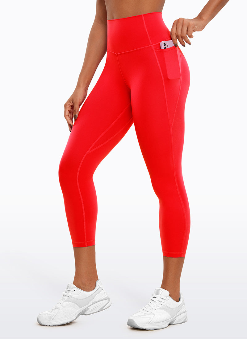 CRZ YOGA Dames Butterluxe High Waist Capri Legging met Zakken 58 cm Dark Red