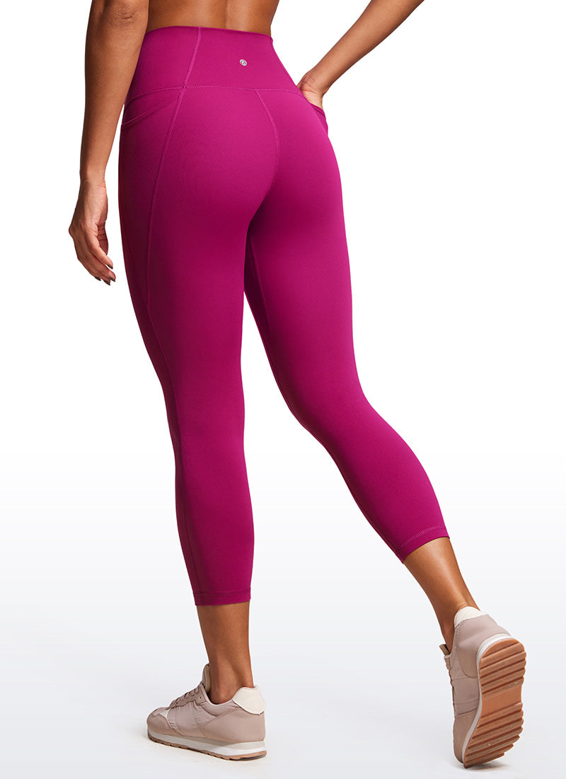 CRZ YOGA Dames Butterluxe High Waist Capri Legging met Zakken 58 cm Magenta Purple