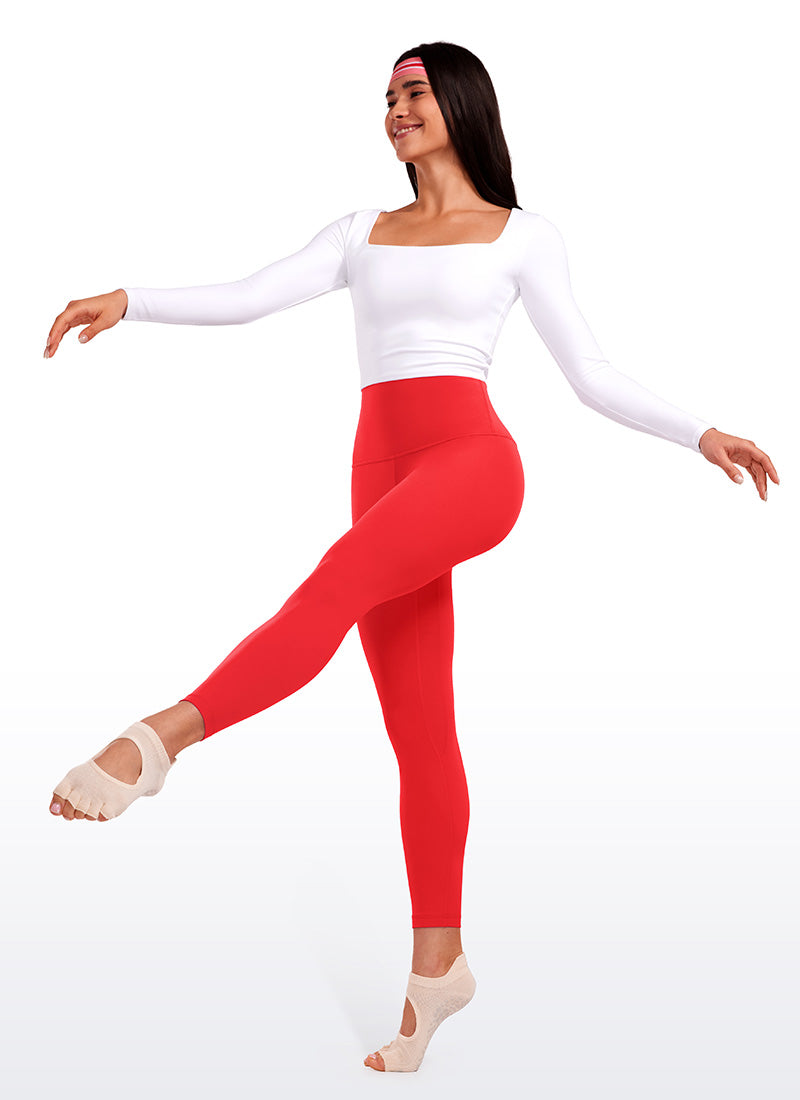 CRZ YOGA Dames Lounge Super Hoge Taille Butterluxe Yoga Legging 64 cm Dieprood