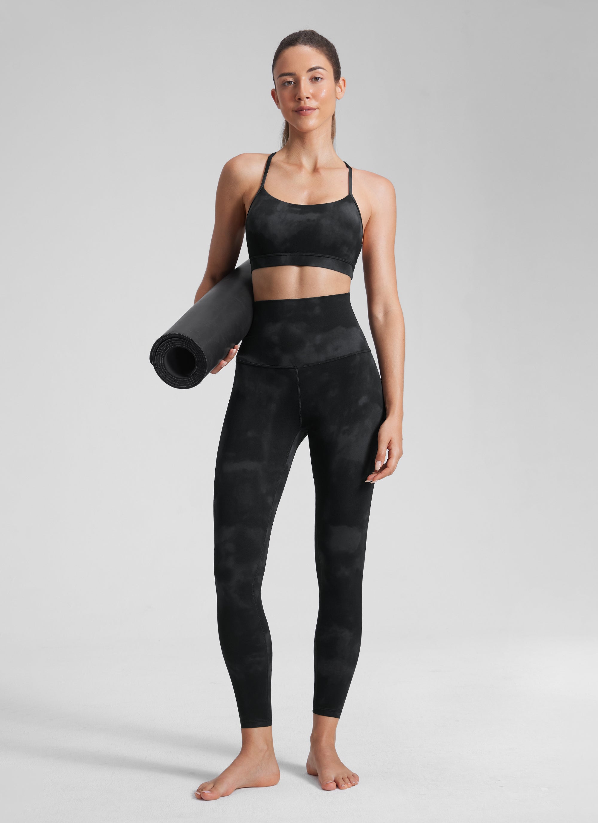 CRZ YOGA Dames Lounge Super High Rise Butterluxe Yoga Leggings 64 cm Black Tie Dye Flowers