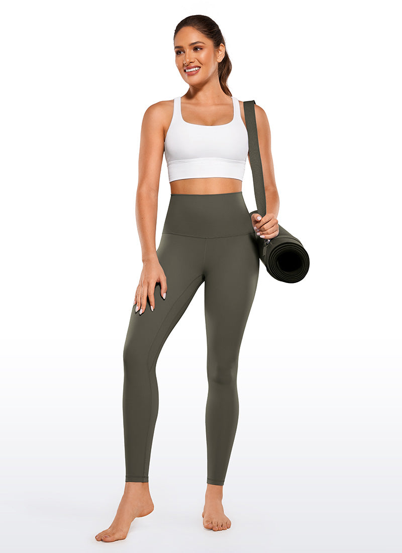 CRZ YOGA Dames Yoga Butterluxe Yoga Leggings met extra hoge taille, 71 cm, licht legergroen
