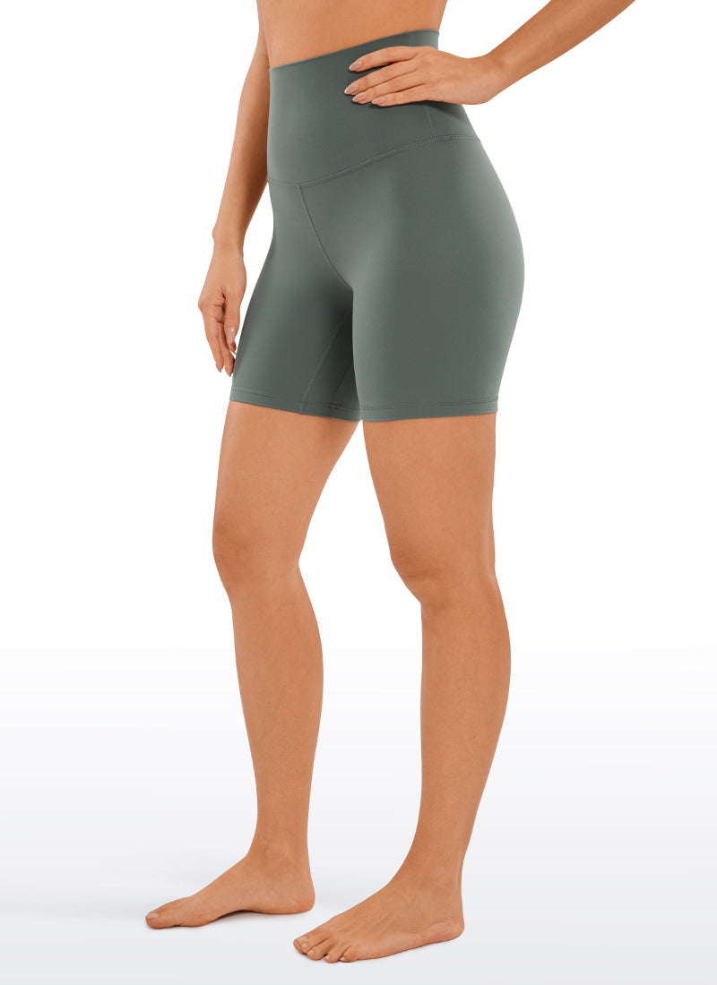 CRZ YOGA Dames Yoga Superhoge Taille Butterluxe Short 15 cm Grey Sage