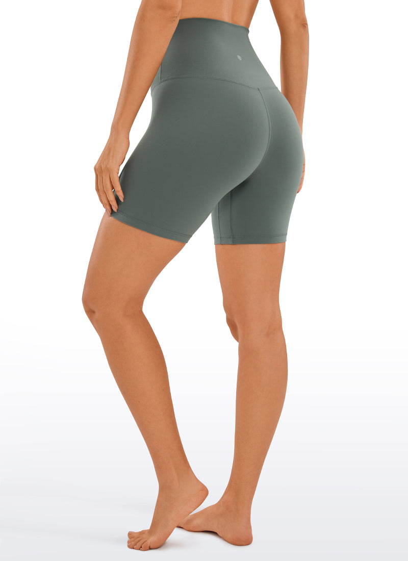 CRZ YOGA Dames Yoga Superhoge Taille Butterluxe Short 15 cm Grey Sage