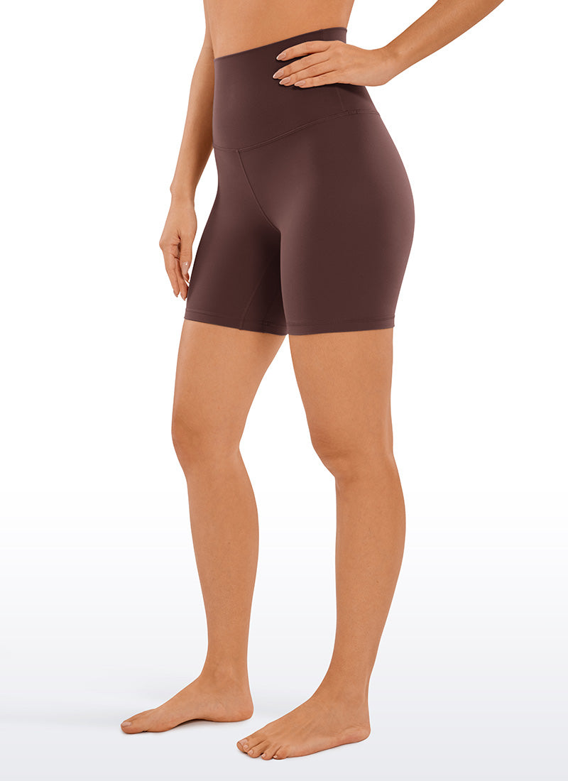CRZ YOGA Dames Yoga Super High Waist Butterluxe Shorts 15 cm Taupe