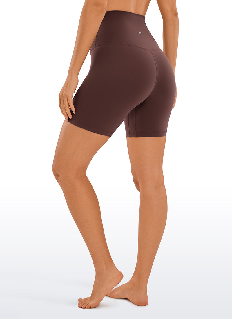 CRZ YOGA Dames Yoga Super High Waist Butterluxe Shorts 15 cm Taupe
