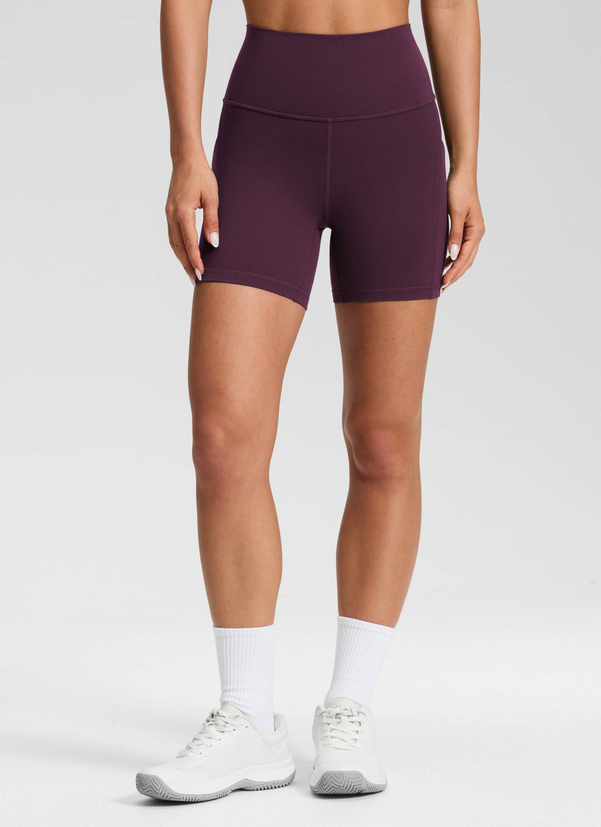 CRZ YOGA Naisten Yoga High Rise Biker Butterluxe taskulliset shortsit 13 cm Deep Purple @model_info:Isidora