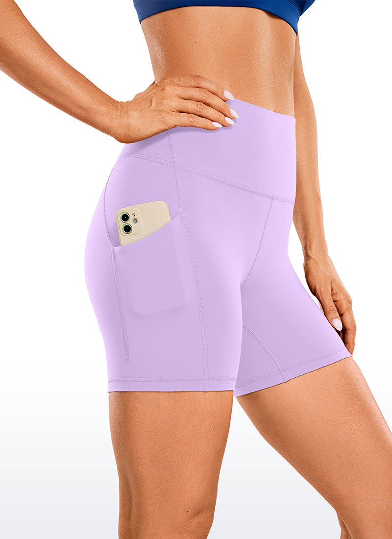 Short de motard de yoga taille haute Butterluxe avec poches 13 cm Violet elfe pour femme CRZ YOGA