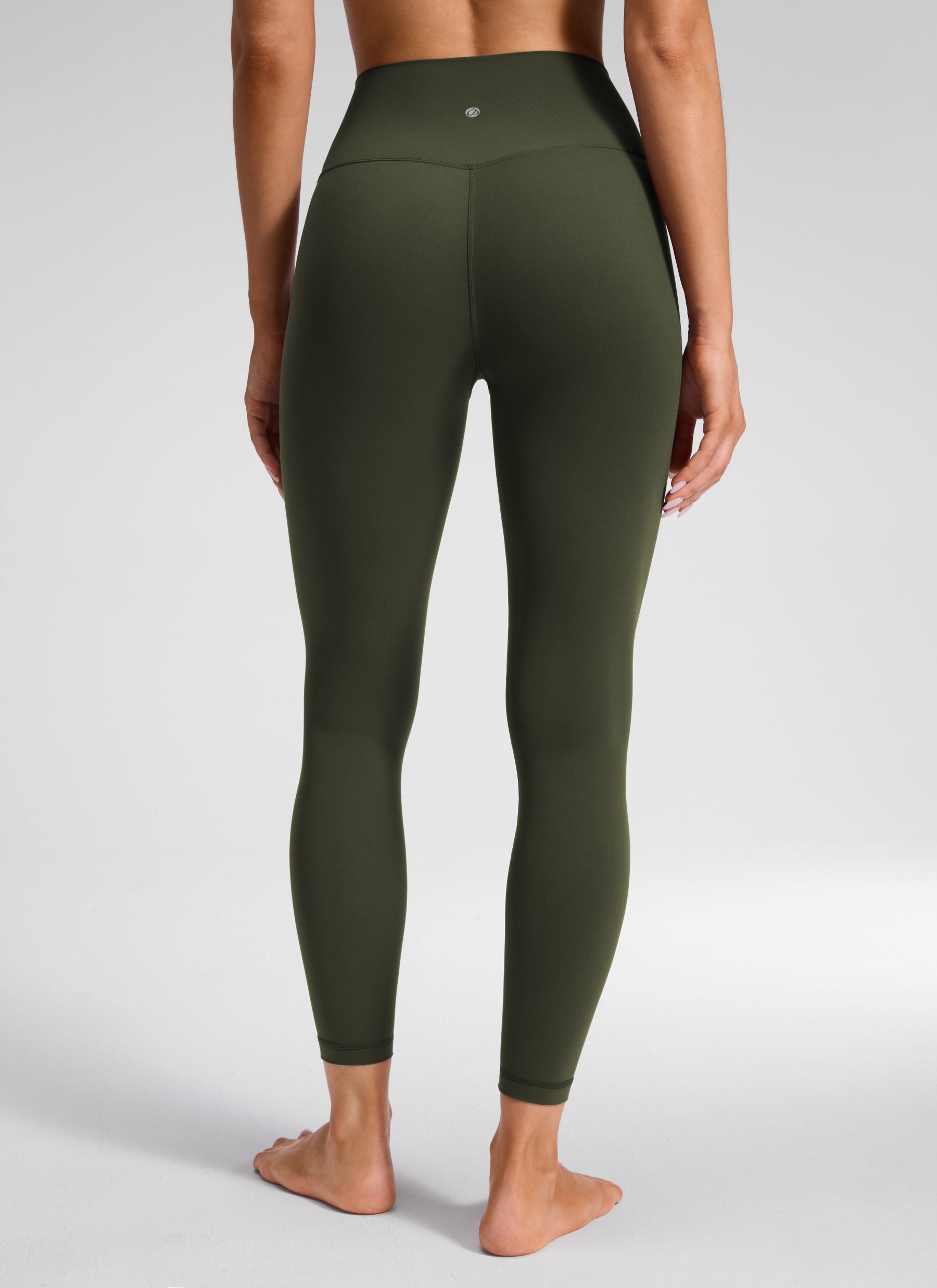CRZ YOGA Dames Hoge Taille Butterluxe Yoga Legging 64 cm V-Kruis Taille Olijfgroen