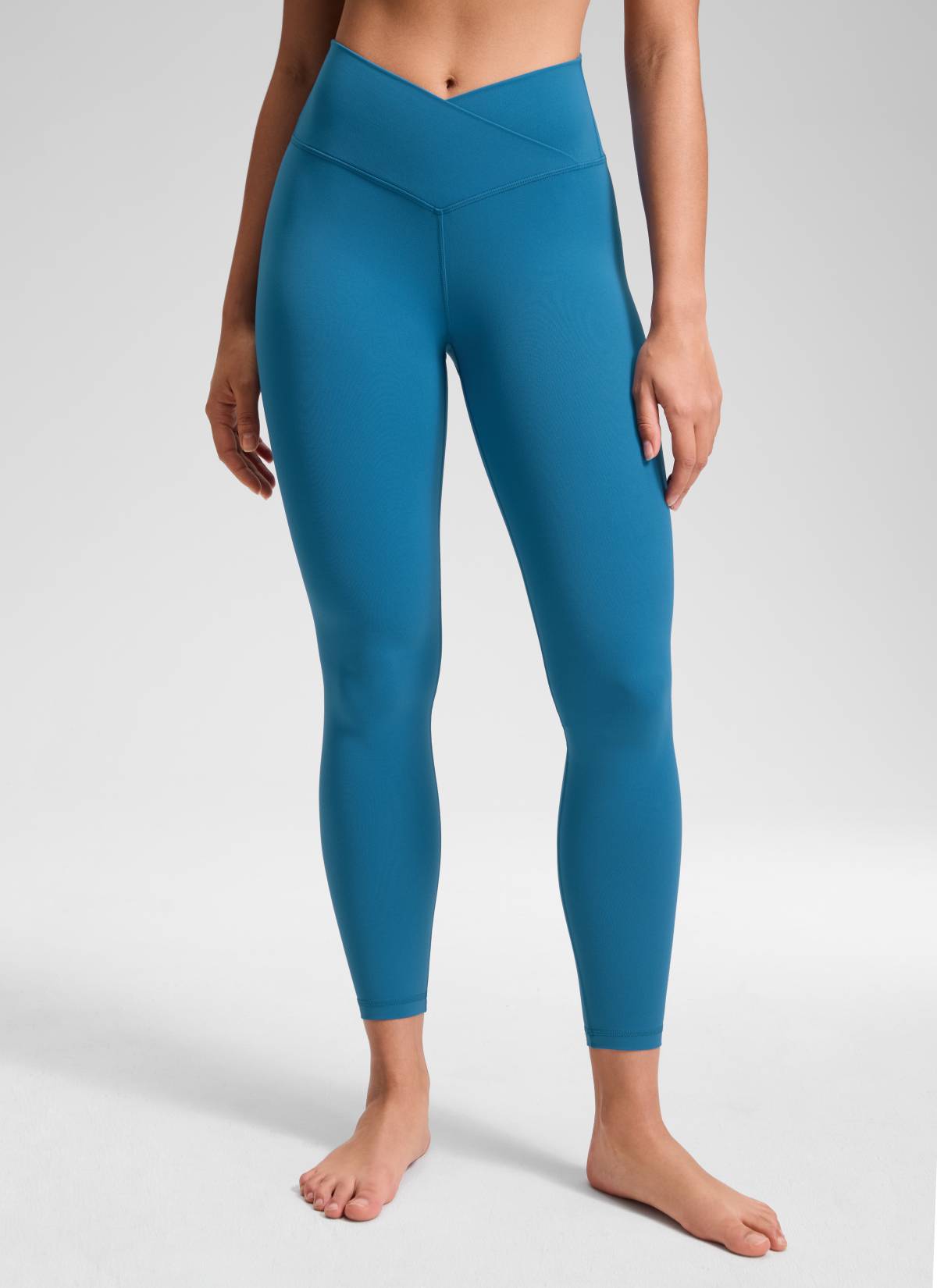 Legging de yoga Butterluxe taille haute 64 cm pour femme CRZ YOGA Taille croisée en V Bleu supersonique