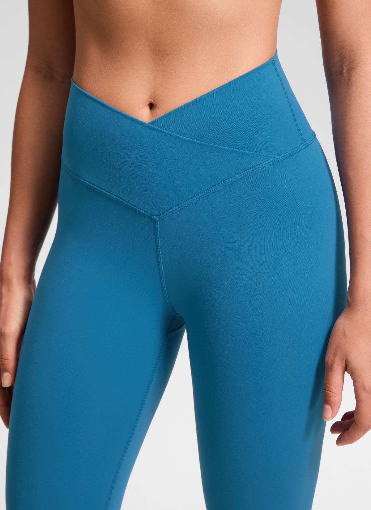 Legging de yoga Butterluxe taille haute 64 cm pour femme CRZ YOGA Taille croisée en V Bleu supersonique
