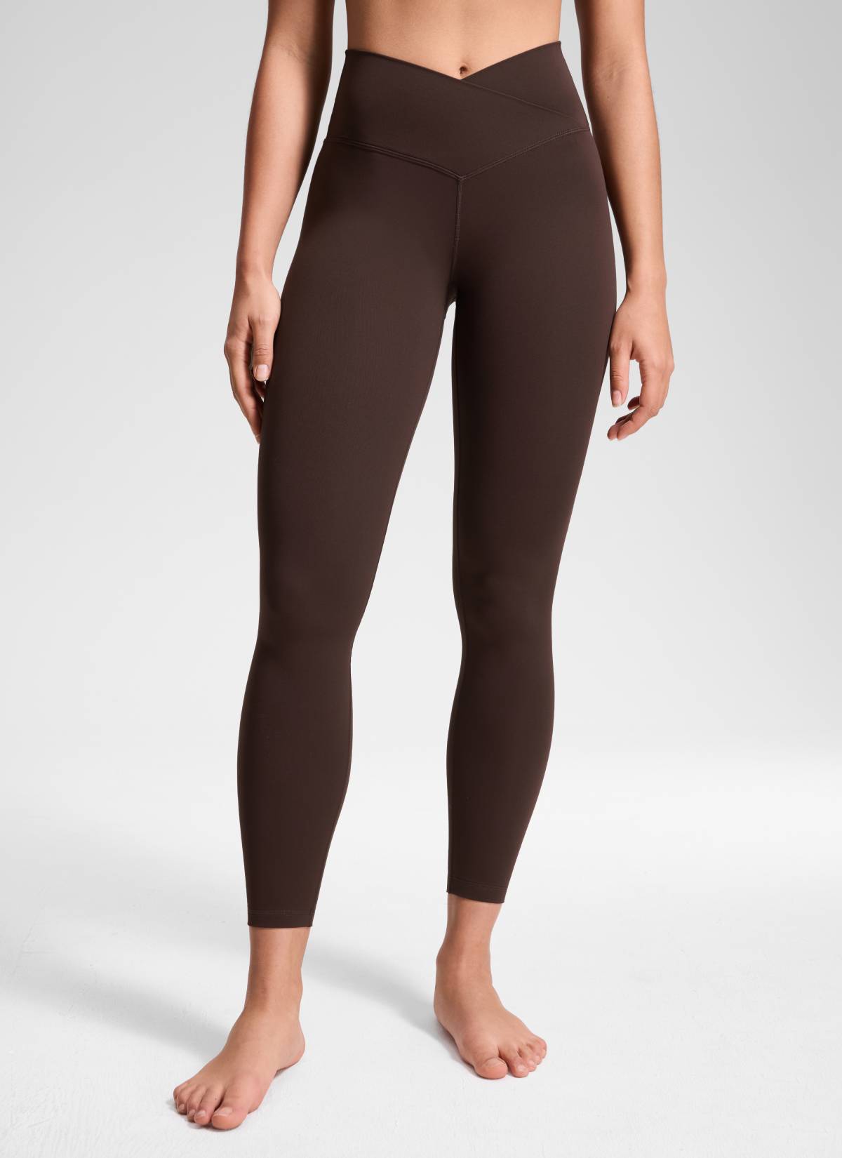 CRZ YOGA Dames High Rise Butterluxe Yogalegging 64 cm V-kruistaille Hot Fudge Brown