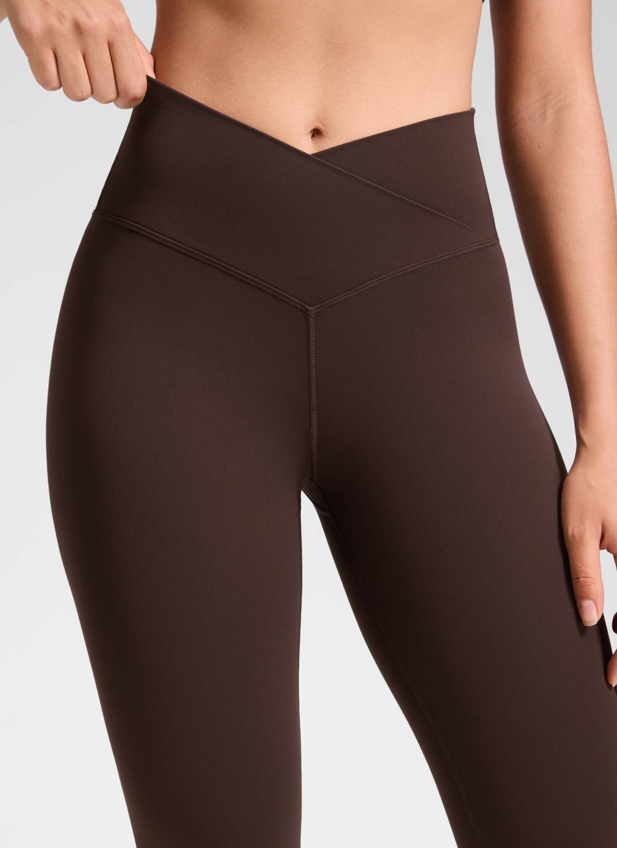 CRZ YOGA Dames High Rise Butterluxe Yogalegging 64 cm V-kruistaille Hot Fudge Brown