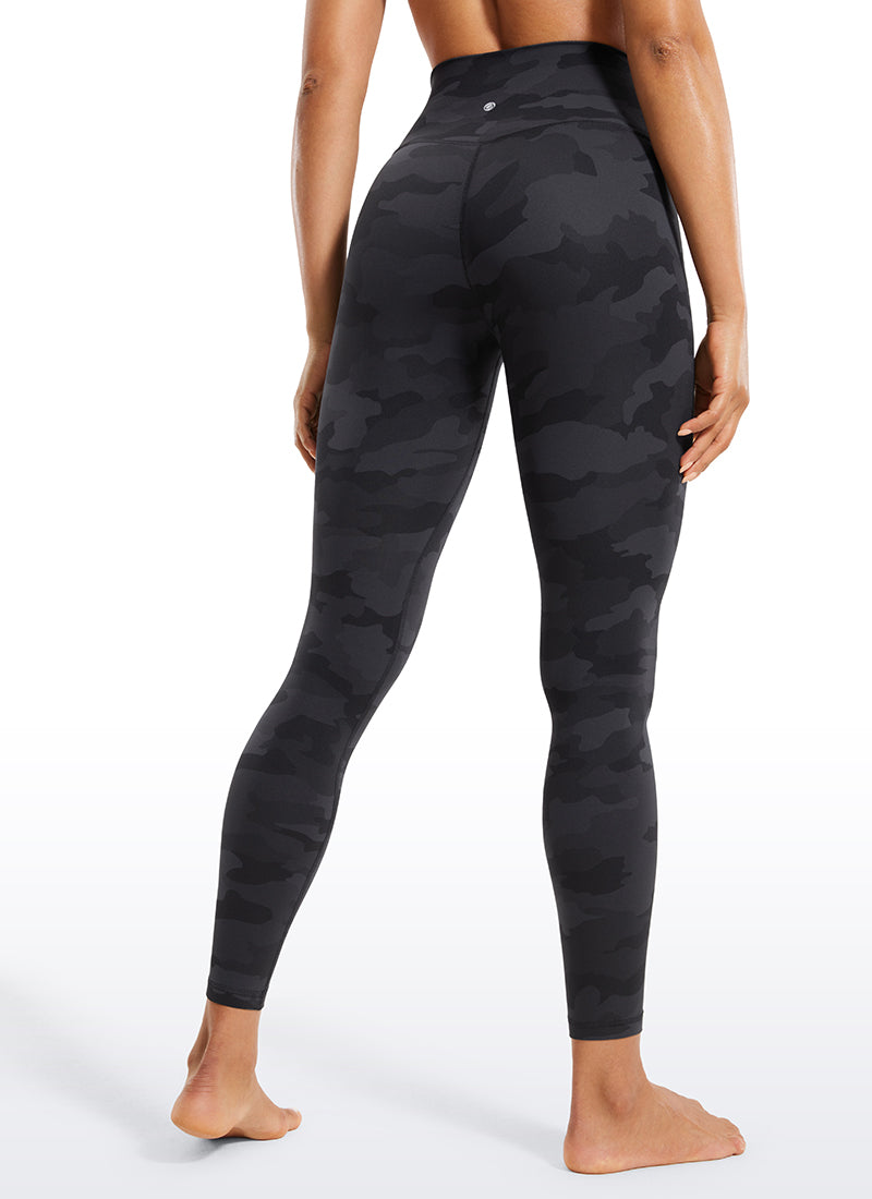 CRZ YOGA Women's High Rise Butterluxe Yoga Leggings 25'' V Cross Waist Dark Grey Camouflage 2