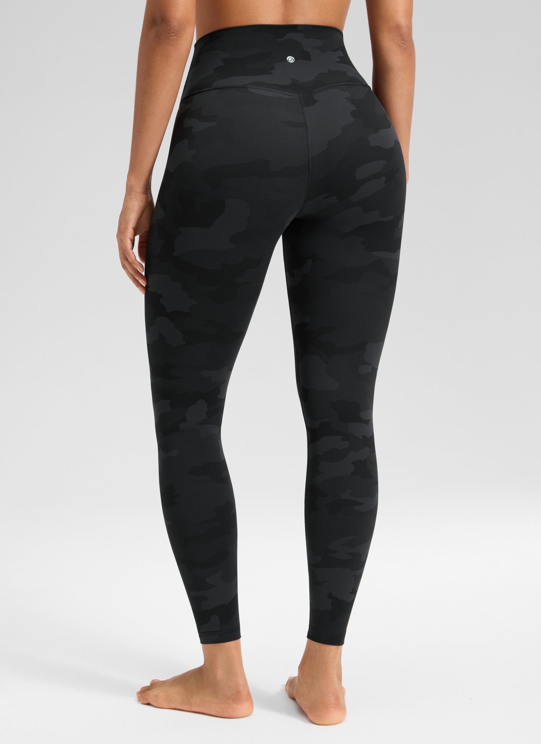 CRZ YOGA Dames Hoge Taille Butterluxe Yoga Legging 64 cm V-Kruis Taille Donkergrijze Camouflage 2